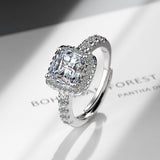 Ring Female Square Zirconium Diamond Wide Surface – Gifts for Her — 7