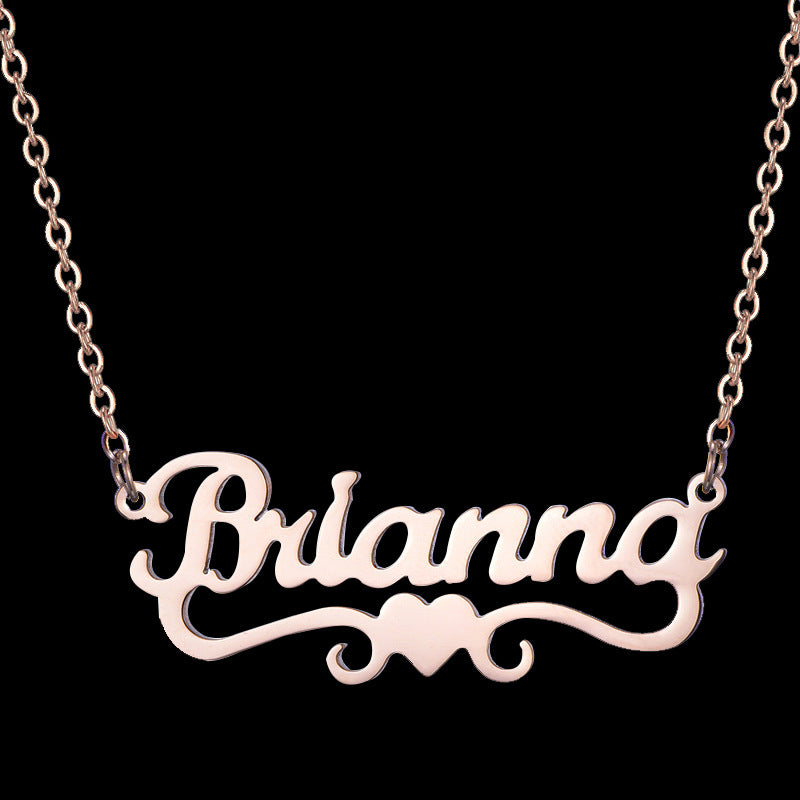 DIY Name Stainless Steel Cut Letter Necklace – Jewelry Gift Ideas — 1