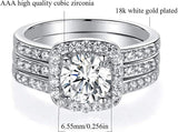 Stackable White Gold Plated Square Zircon – Thoughtful Gifts — 3