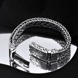 S925 Silver Wide Version Braided Bracelet Men's – Jewelry Gift Ideas — 3