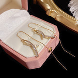 Simple Diamond Cross Long Tassel Ear Line – Holiday Gift Ideas — 4