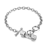 Hip Hop Cuban Titanium Steel Dumbbell Bracelet Fitness – Fitness Gifts — 4
