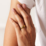 18K Gold Stainless Steel Retro Micro Set Ring – Small Gift Ideas — 3