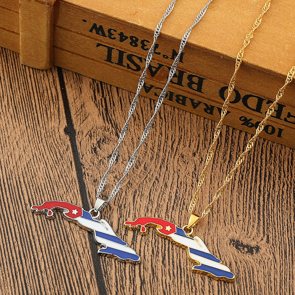 Creative Map Stainless Steel Necklace Pendant – Jewelry Gift Ideas — 1