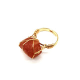 Personality Hand Wrapped Rough Stone Agate Ring – Meaningful Gifts — 4