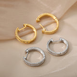 Minimalist Zircon Earrings Micropaved Round Buckles – Thoughtful Gifts — 4