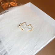 Real Gold Electroplated Zircon Opal Double Layer Ring – Stylish Gifts — 4