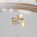 Gold Ring Female Retro Diamond Set Simple French – Gifts for Her — 6