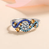 Color Matching Micro-inlaid Moissanite Ring – Special Occasion Gifts — 4