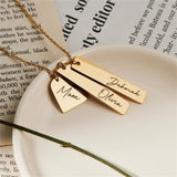 Laser Name Heart Rectangle Pendant Necklace – Jewelry Gift Ideas — 5