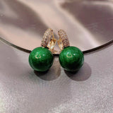 Women's Fashion Temperament Green Large Pearl Earrings – Stylish Gifts — 3