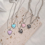 Checkerboard Love Titanium Steel Chain Necklace – Jewelry Gift Ideas — 9