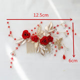 Bridal Antique Red Hair Accessories – Stylish Gifts — 2