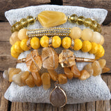 Natural Stone Glass Mixed Gravel Bracelet – Jewelry Gift Ideas — 12