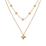 Double-layer Heart Pendant Fine Chain Necklace – Jewelry Gift Ideas — 5