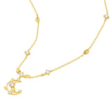 Moon Necklace Woven With Leaves – Jewelry Gift Ideas — 3