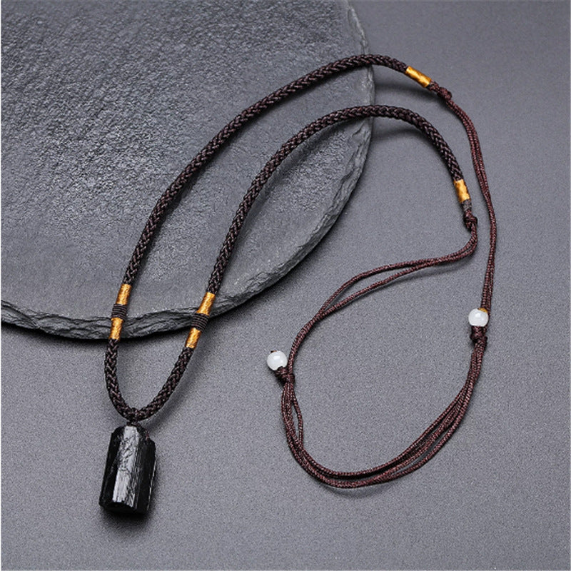 Natural Crystal Black Tourmaline Rough Pendant – Jewelry Gift Ideas — 1