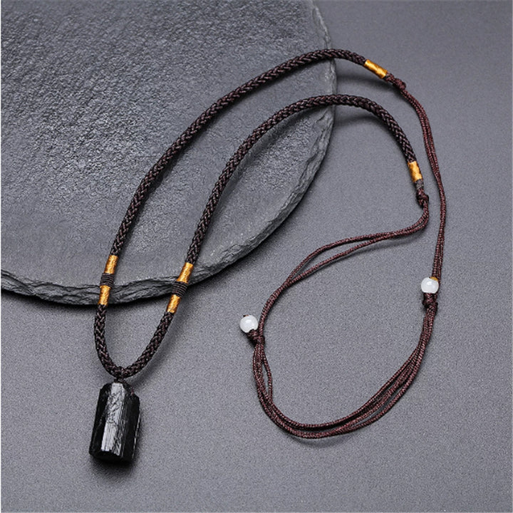 Natural Crystal Black Tourmaline Rough Pendant – Jewelry Gift Ideas — 1