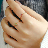 Japanese Retro Style Natural Olivine Ring – Stylish Gifts — 2