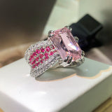 Women's Pink Diamond Ring With Personalized Opening – Gifts for Her — 5