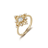Vintage Openwork Pearl Ring Natural Moonstone – Thoughtful Gifts — 3