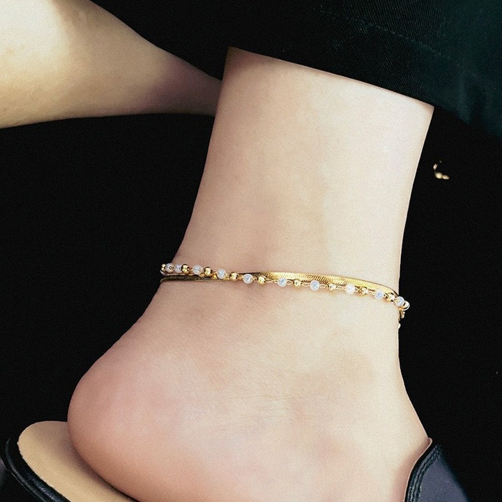 Fashion Girl Titanium Steel Moon Bracelet Anklet – Stylish Gifts — 1