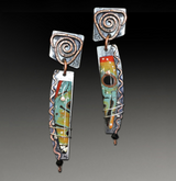 Retro Ethnic Square Dog Pattern Earrings – Dog Lover Gifts — 8