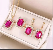 The Crystal Set Necklace Earring Ring Three-piece – Jewelry Gift Ideas — 10