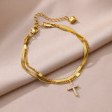 Fashion Double Layer Snake Bone Anklet Elegant Beach – Stylish Gifts — 6