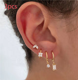 Women's Geometric Flower Zircon Earrings – Gifts for Her — 6