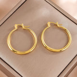 Fashion Simple 18K Gold Earrings Exquisite Glossy – Stylish Gifts — 4