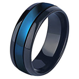 Fashion And Creative Black And Blue Groove Ring – Stylish Gifts — 7