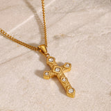 Stainless Steel Diamond Cross Necklace High Sense – Jewelry Gift Ideas — 4