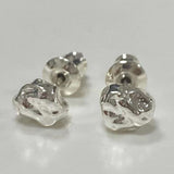 Irregular Texture Silver Volcanic Lava Ore Stud – Meaningful Gifts — 1