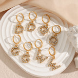 18K Gold Plated Micro Set Zircon Letter Earrings – Gifts for Her — 1