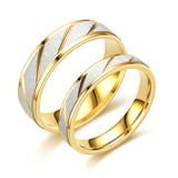 Titanium Steel Ring Diagonal 18K – Thoughtful Gifts — 9