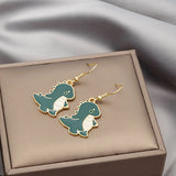 Cute Cool Summer Green Dinosaur Cartoon Earrings – Gift Ideas — 3