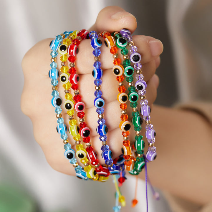 Eye Crystal Bead Pull Adjustable Bracelet – Jewelry Gift Ideas — 1