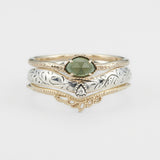 Vintage Leaf Carving Natural Green Chalcedony Ring – Unique Gift Ideas — 6