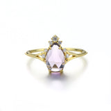 Natural Brazilian Amethyst Water Drop Ring – Small Gift Ideas — 3