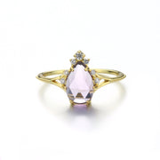 Natural Brazilian Amethyst Water Drop Ring – Small Gift Ideas — 3