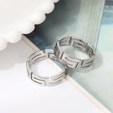 Simple Men's Great Wall Pattern Ring Stainless Steel – Gifts for Him — 1