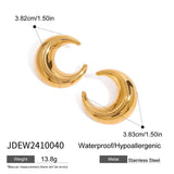 Stainless Steel Gold Earrings Titanium Steel Moon – Meaningful Gifts — 5