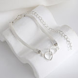 Anklet Fashion Flat Chain Two Hearts – Stylish Gifts — 3