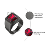 Ring Set With Red Zircon Ornaments In Titanium – Small Gift Ideas — 7