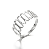 Stainless Steel Hollow Ring Heart-shaped Geometric – Stylish Gifts — 10