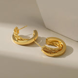 Fashion Women's Copper Twist Stud Earrings – Stylish Gifts — 1