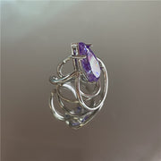 Niche Design French Purple Gemstone Nail Art – Stylish Gifts — 16