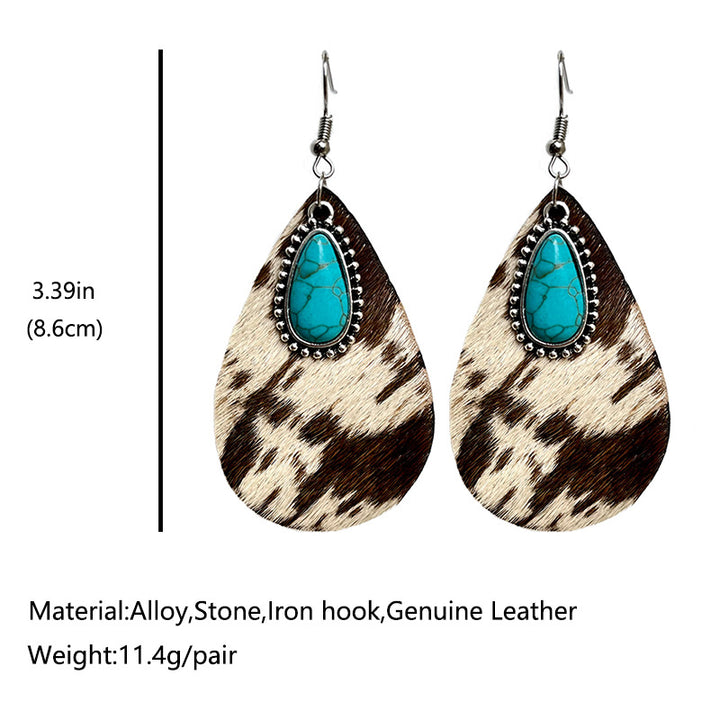 Western Animal Grain Cowhide Water Drop Turquoise – Stylish Gifts — 3