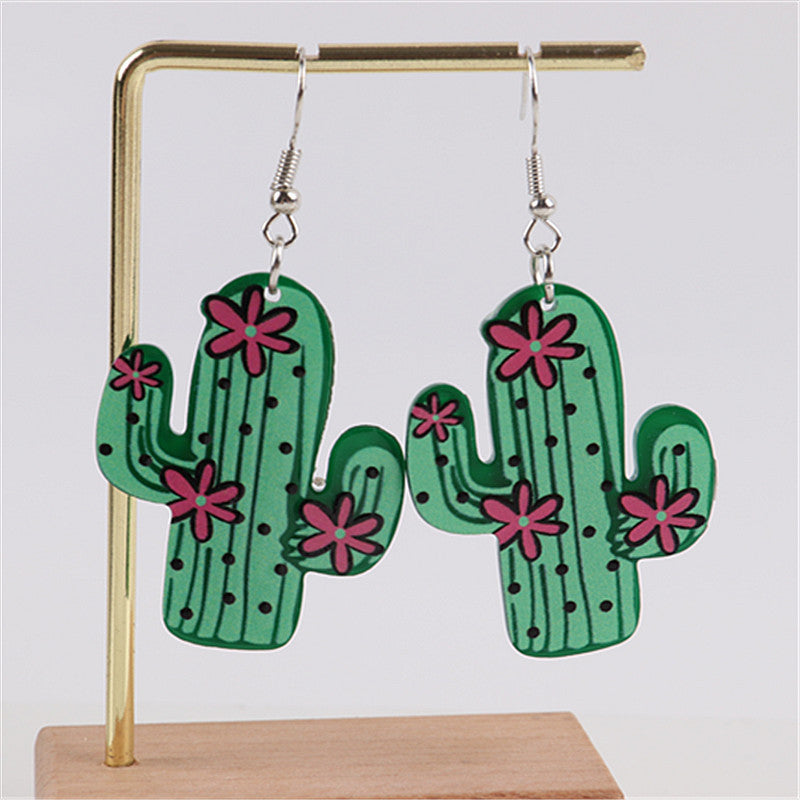 Women's Fashion Cactus Acrylic Earrings – Gifts for Her — 1